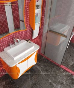 Bộ tủ với mẫu thiết kế đầy độc đáo đã khiến bộ tủ lavabo đẹp XVL681 thu hút ánh nhìn người đối diện ngày lần đầu gặp