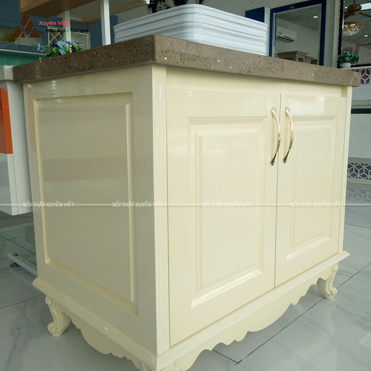 Hình ảnh bộ tủ lavabo tân cổ điển cao cấp LBK1008S bày bán tại Xuyên Việt