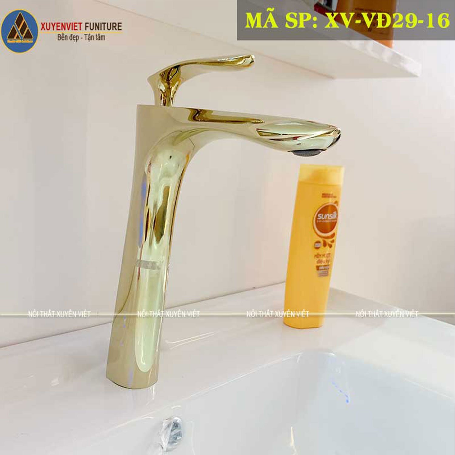 Vòi rửa lavabo XV-VĐ29-16 phù hợp lắp cho chậu rửa lavabo đặt dương bàn 