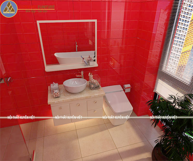 Bộ tủ chậu lavabo treo tường LBK1010 phù hợp với phòng tắm có diện tích nhỏ