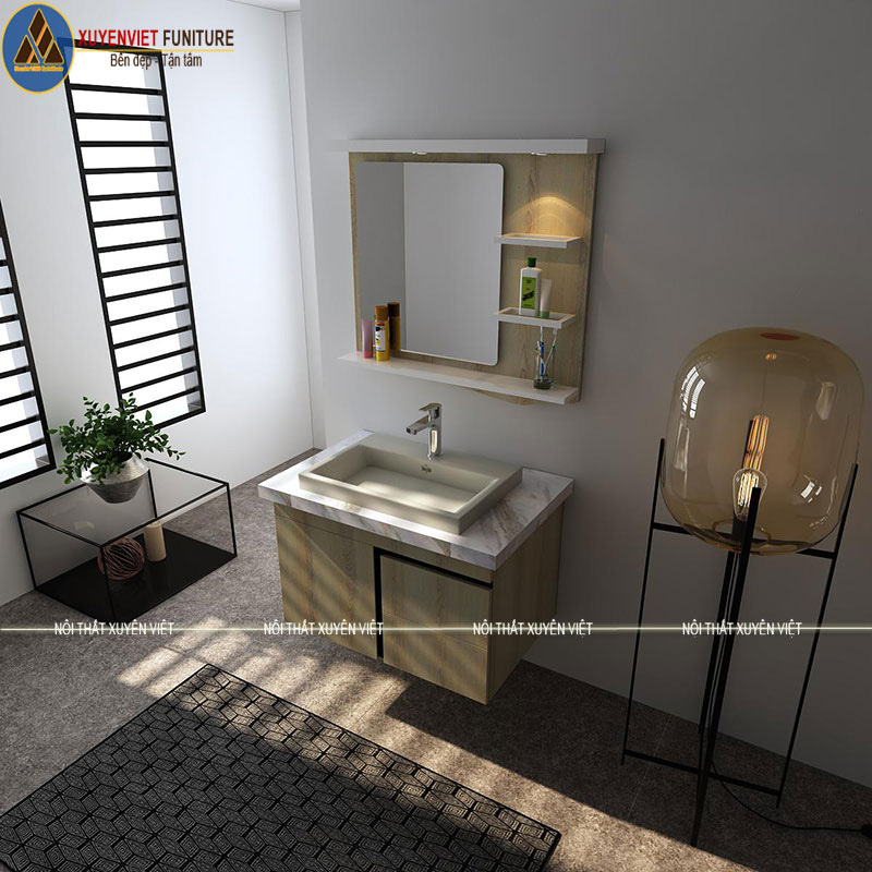 Bộ tủ lavabo laminate LBK3007 phù hợp với phòng tắm có diện tích nhỏ